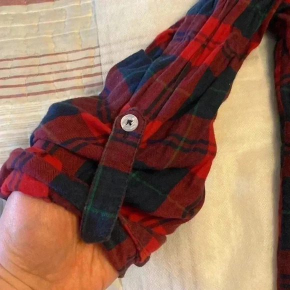 Plaid style 100% cotton shirt 👚 perfect for leggings for a spring &summer  time - Picture 3 of 13